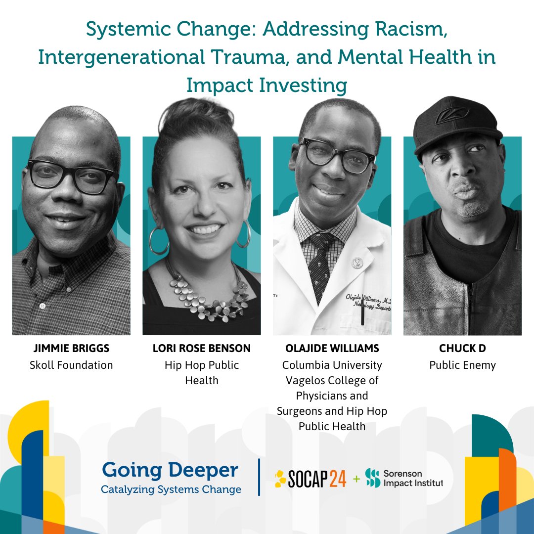 Hip Hop Public Health (@hhphorg) on Twitter photo Attending #SOCAP24? Join our panel on 10/28 as we discuss how stakeholders in the funding & impact investment community can contribute to systemic change with Chuck D, <a href="/SkollFoundation/">Skoll Foundation</a>'s Jimmie Briggs, Dr. Olajide Williams, and Lori Rose Benson.
Details: lnkd.in/eQ8rxN8U Attending #SOCAP24? Join our panel on 10/28 as we discuss how stakeholders in the funding & impact investment community can contribute to systemic change with Chuck D, <a href="/SkollFoundation/">Skoll Foundation</a>'s Jimmie Briggs, Dr. Olajide Williams, and Lori Rose Benson.
Details: lnkd.in/eQ8rxN8U