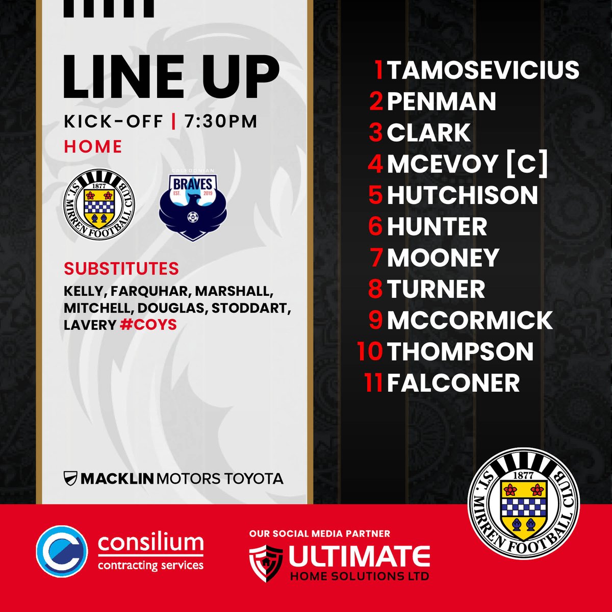 saintmirrenfc's tweet photo. 🗒️ Your St Mirren U18s starting line-up for tonight's Scottish Youth Cup match at home to Caledonian Braves. https://t.co/gd8p42TCR5