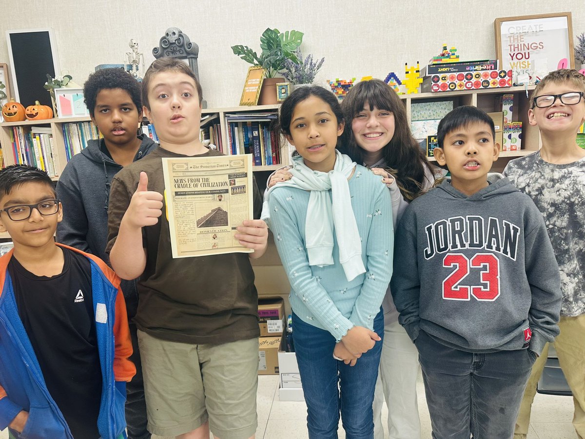 LaToya Sapp, M.Ed (@mrssappgt) on Twitter photo 🚀 Some mini-research wrapped up our time in Sumer! Our 4th & 5th graders became Sumerians for “The Sumerian Times,” writing about how ancient innovations shaped their world and beyond! 📜✨ #SumerianTimes #AncientCivilizations <a href="/NISDGTAA/">NISD GT & AA</a> <a href="/NISDThornton/">William J. Thornton</a> 🚀 Some mini-research wrapped up our time in Sumer! Our 4th & 5th graders became Sumerians for “The Sumerian Times,” writing about how ancient innovations shaped their world and beyond! 📜✨ #SumerianTimes #AncientCivilizations <a href="/NISDGTAA/">NISD GT & AA</a> <a href="/NISDThornton/">William J. Thornton</a>