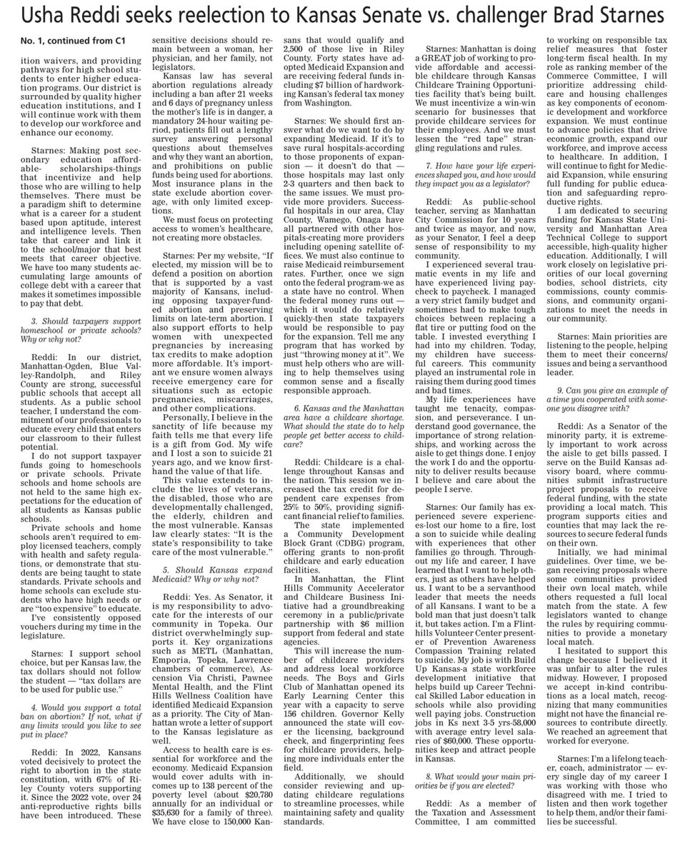 Responses to <a href="/MERCnewsroom/">Manhattan Mercury</a> questions. 
I will vote to reduce taxes for Kansans, to fully funding public education and special education, protect reproductive rights and women’s healthcare, and Support Medicaid Expansion. 

Prioritize our community. #vote #BreakTheSupermajority