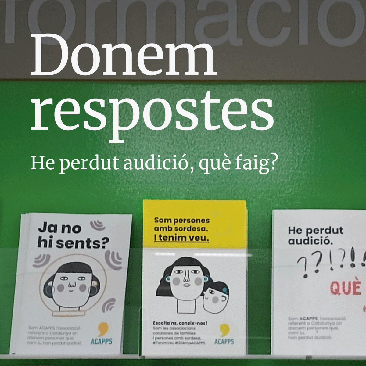 federacioacapps's tweet photo. Ja has vist l'anunci a les pantalles del CAP Roger de Flor dels serveis d'assessorament que fem?
👉 Si has perdut audició i no saps què fer, vine a consultar els teus dubtes!
#ACAPPS #CAPRogerDeFlor #Accessibilitat https://t.co/RQTQe3m3ep