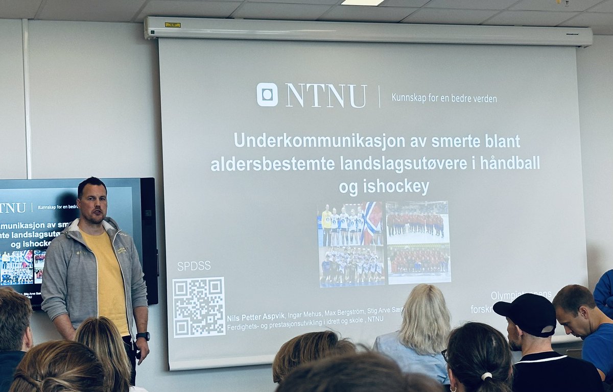 Stig Arve Sæther (@professor_stig) on Twitter photo Great presentation by <a href="/Aspvik_81/">Nils Petter Aspvik</a> on the Olympiatoppen research conference 2024! Risk culture and undercommunication on injuries aning age-specific natuonal-team players in handball and ice-hockey. <a href="/NTNU/">NTNU</a> <a href="/SPDSSntnu/">SPDSS - forskningsgruppe NTNU</a> Great presentation by <a href="/Aspvik_81/">Nils Petter Aspvik</a> on the Olympiatoppen research conference 2024! Risk culture and undercommunication on injuries aning age-specific natuonal-team players in handball and ice-hockey. <a href="/NTNU/">NTNU</a> <a href="/SPDSSntnu/">SPDSS - forskningsgruppe NTNU</a>