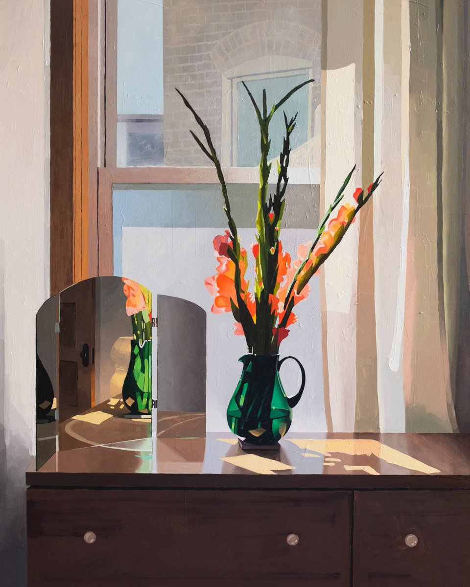 leahgardnerart's tweet photo. the green vase strikes again 💐 24x30 inches, oil on wood https://t.co/KVsl3MwhsU