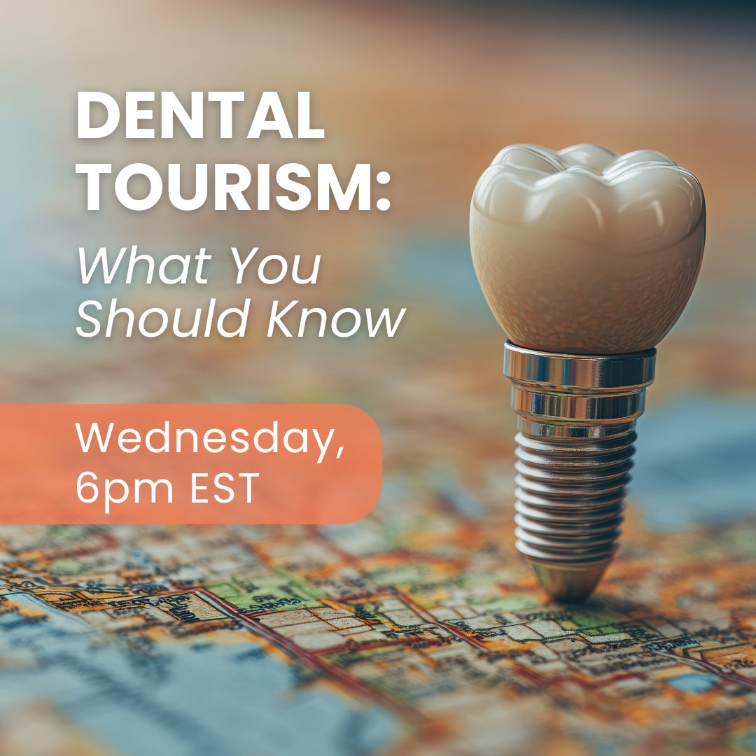 AAID_LifeSmiles's tweet photo. Just 2 days left to join our FREE webinar, "Dental Tourism: What You Should Know," on October 23 at 6:00 PM ET! Learn the facts about getting dental implants abroad—register now! 🦷
https://t.co/EnYUCOAjAZ

#DentalTourism #DentalImplants #Healthcare #AAID #Webinar https://t.co/XtzueSnnd5
