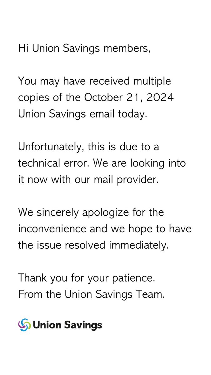 Union Savings tweet media