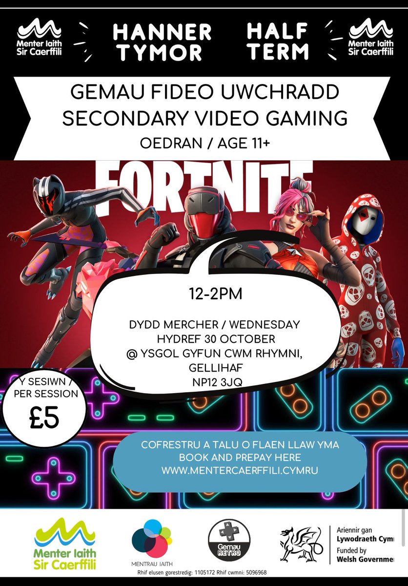 Cwmrhymni's tweet photo. ‘Drycha’ be mae @mentercaerffili yn cynnig dros hanner tymor!
 👀 🎃🕹️🧵🎄
Take a peek at what @mentercaerffili are offering this half term! https://t.co/0uerVkV07G