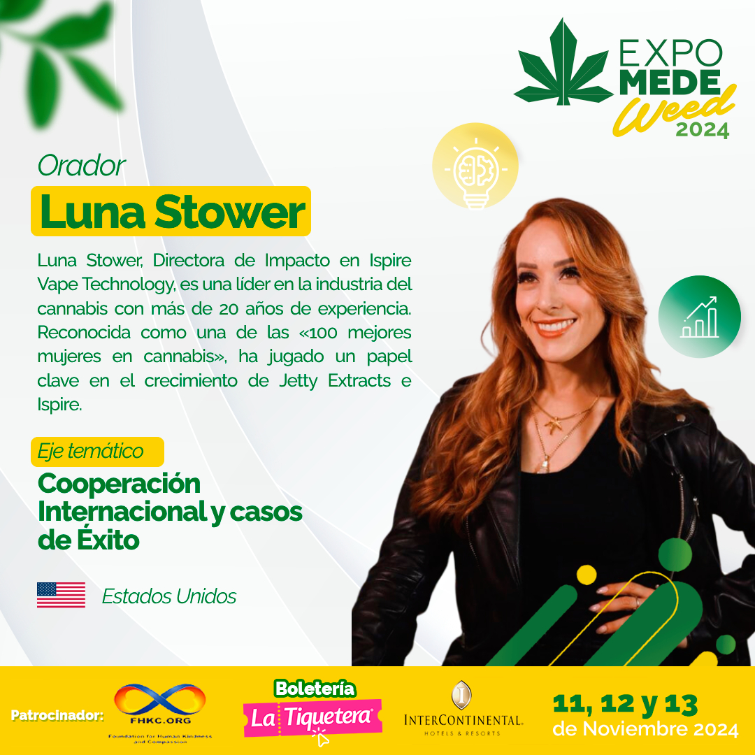 expomedeweed's tweet photo. 🌟 Con su experiencia en equipos de vaporización y compromiso con el activismo, Luna Stower se une a Expomedeweed 2024 para compartir cómo ha impulsado el éxito de marcas globales, integrando sostenibilidad y justicia social en sus iniciativas.

🎟️ https://t.co/Ggn58X5PZu https://t.co/dGpgER2IMK