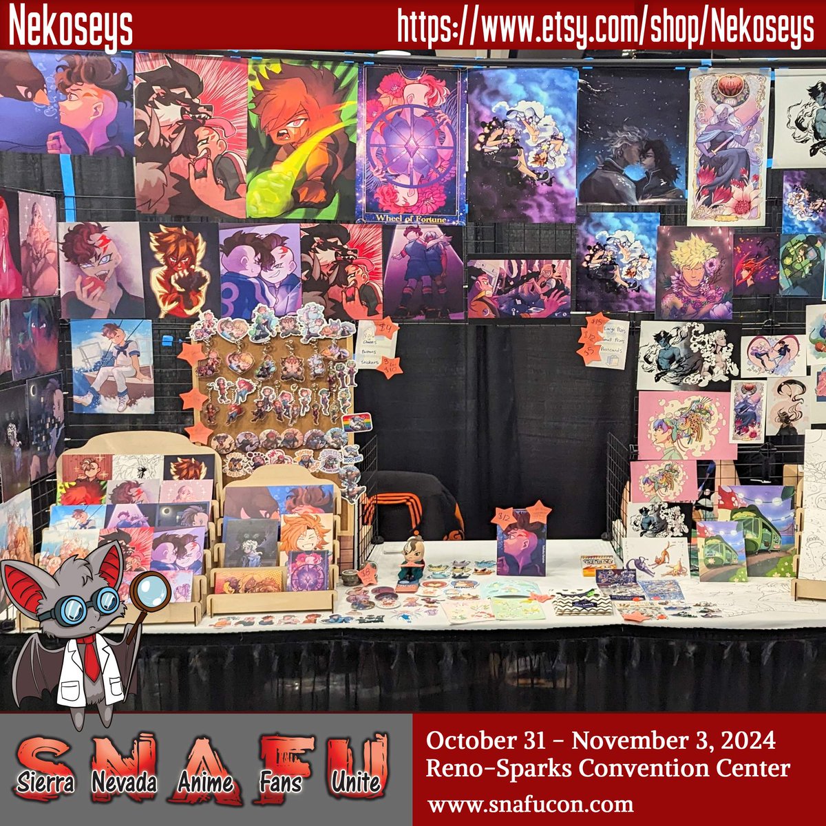 SNAFU Con's next artist spotlight is Nekoseys!

Nekoseys will be selling illustration prints, acrylic charms, stickers, buttons, and washi tape in a fun anime style! etsy.com/shop/Nekoseys