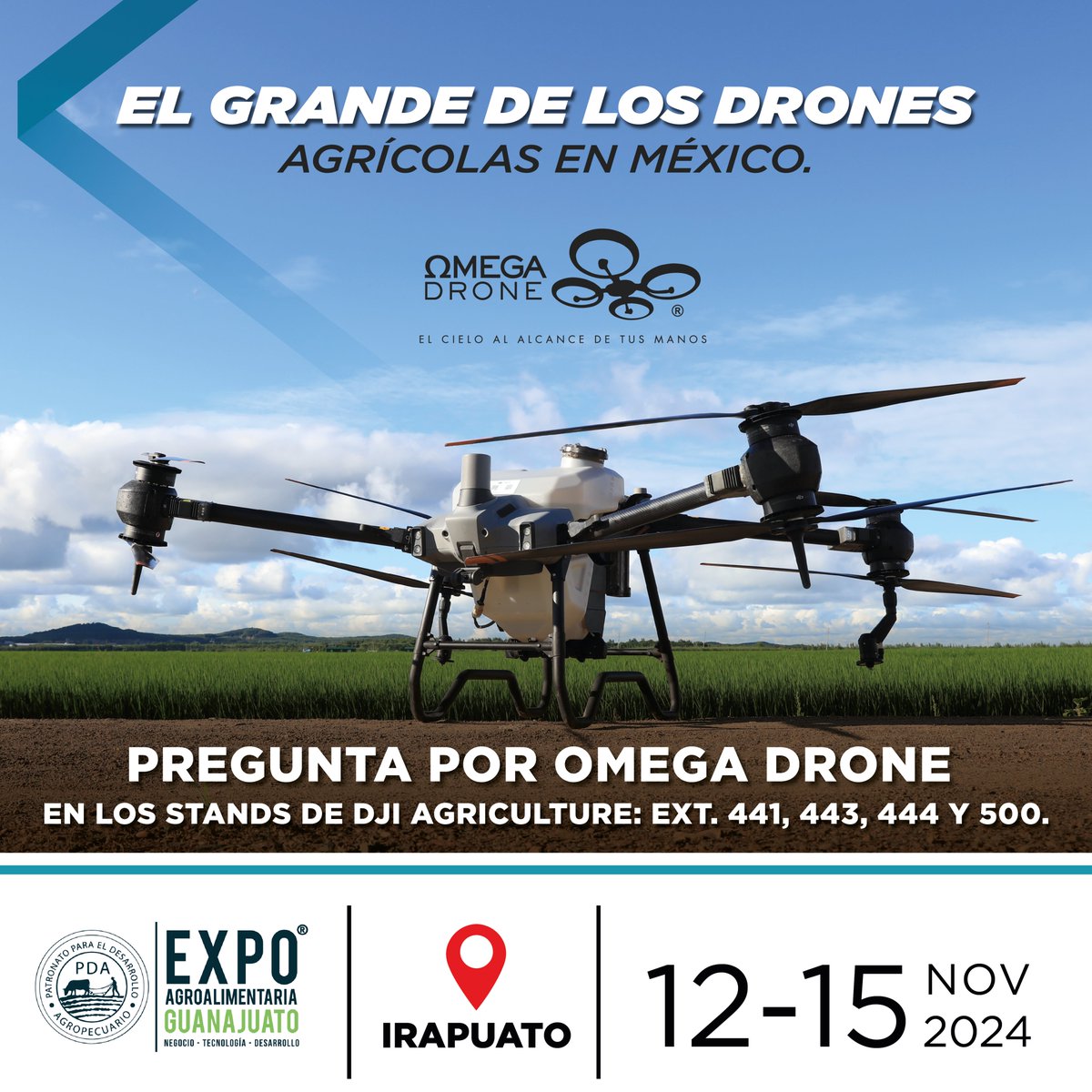 OmegaDrone7's tweet photo. ✅ ¡Omega Drone presente en Expo Agroalimentaria Guanajuato 2024! 🤠

Visítanos para descubrir cómo nuestros Drones Agrícolas están revolucionando el sector 😎

Nuestro equipo de expertos estará disponible para responder todas tus preguntas y ofrecerte las mejores recomendaciones https://t.co/YVSBZdVb8L