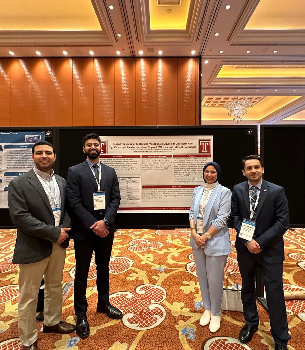 templepathology's tweet photo. Thrilled to see our residents shine with 6 poster presentations at #CAP24! Huge thanks to our dedicated faculty for their invaluable support. Proud moment for Temple Pathology! @israhkhan @AlsammakMohamed @DZenezan @MdTushir @SamirAmerMD @whosainastro https://t.co/7u5wKeVXvm