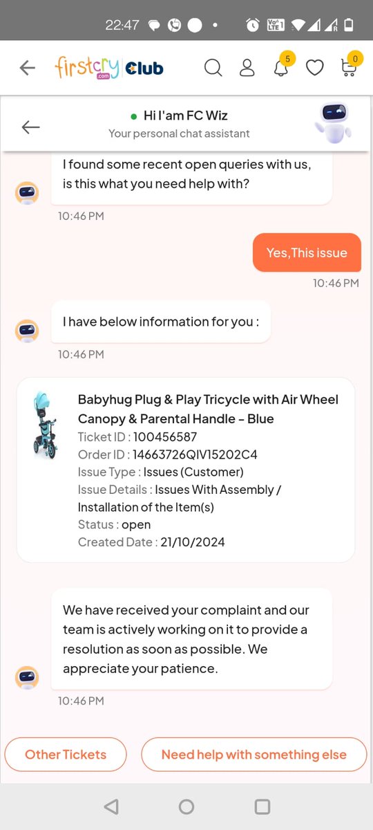 vikas418's tweet photo. I received damage product and i have raised exchange ticket before deadline.
But still @firstcryindia not accepting request and have cancelled request from their end.
Kindly look into this matter @JoshiPralhad
@SupamMaheshwari @GoVocalForLocal @jagograhakjago @consumerforum_ https://t.co/MN6Ov2IwOS