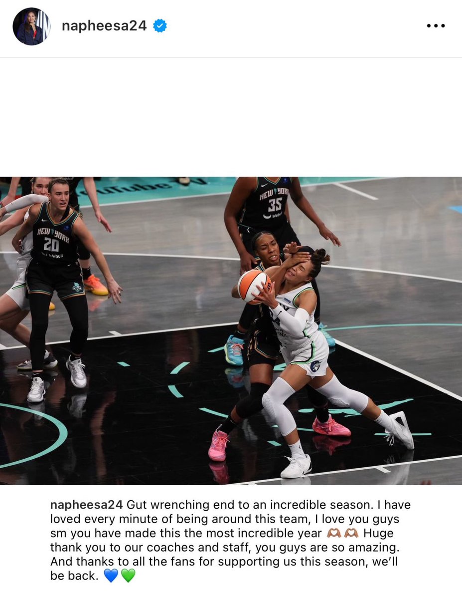 BleacherReport's tweet photo. The last three pictures Napheesa Collier posted on her IG after a tough Game 5 loss in the Finals 👀 😭 https://t.co/kWzWOAngdy