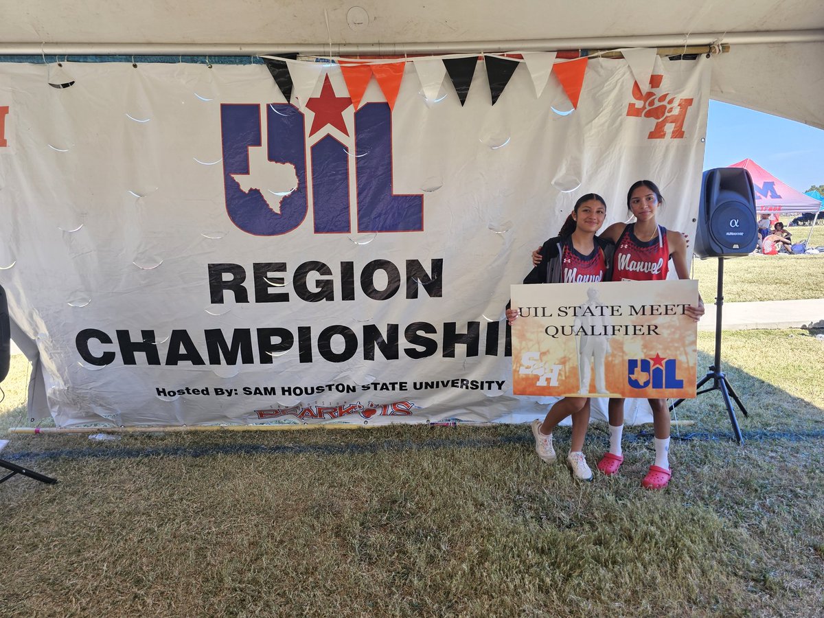 ManvelMavs_XC's tweet photo. Congratulations to Danna Ramirez and Jannie Cardenas for their race and and qualifying for the 6A UIL State Cross Country Meet!!! They will race November 1st in Round Rock. 
#HokaHey #RecruitManvel @HokaHeyAP @CoachKirkMartin @ManvelHS @HokaHeyBooster https://t.co/ZLvzUCS5vs
