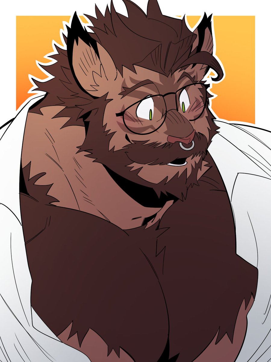 I LOVE this beautiful portrait of Jackie, drawn by <a href="/LucivelDawnstar/">Lucivel D.</a> at the #Hrothmarket 

Thank so much for showcasing his chest - I had fun colouring it in as well :3