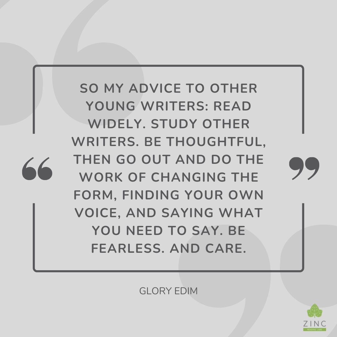 "Be fearless. And Care." - Glory Edim

#whyiwrite #writing #literacymatters #elateachers #readandwrite