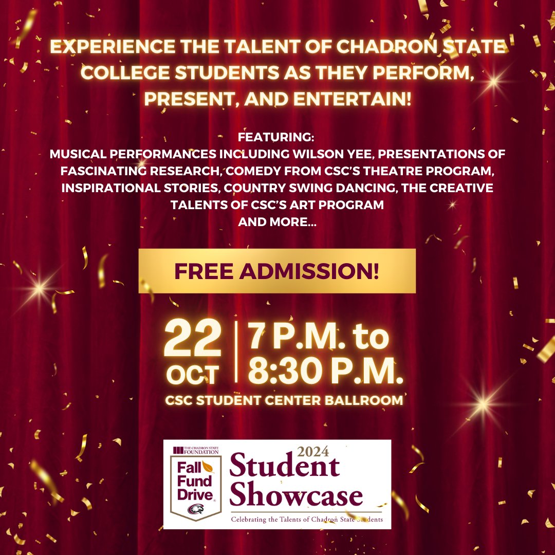 alumni_CSC's tweet image. Tomorrow night, witness the talent and value of Chadron State students!