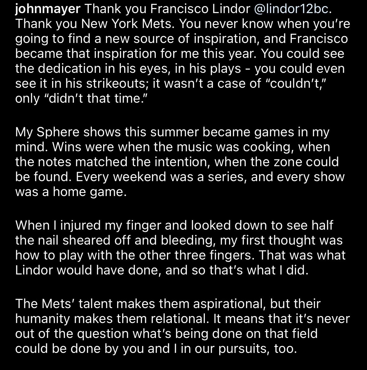 cara_jeffrey's tweet image. did not expect John Mayer to make me cry about the Mets today but here we are