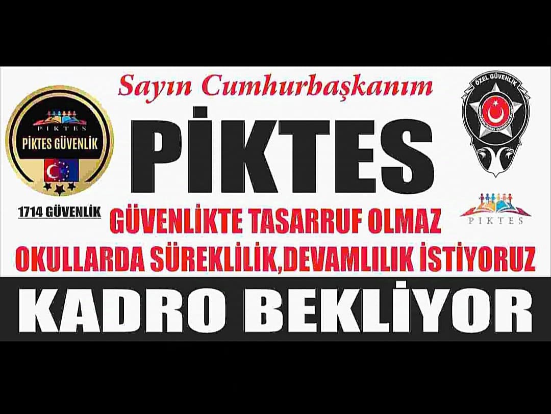 <a href="/fethigurer/">Ömer Fethi Gürer</a> #piktes Yıllardır Çalışan 1714 Piktesli Özel Güvenlik Görevlileri ve Onların Aileleri Gelecek Kaygısı,Endişesi Yaşamak İstemiyor...
Güvence, Süreklilik, Kadroda İstiyor...
<a href="/Yusuf__Tekin/">Yusuf Tekin</a> <a href="/RTErdogan/">Recep Tayyip Erdoğan</a> <a href="/mebhbogm/">MEB Hayat Boyu Öğrenme Genel Müdürlüğü</a> <a href="/CYAZMAC/">CEVAHİR ASUMAN YAZMACI</a>
<a href="/alemdareyup/">Eyüp Alemdar</a> <a href="/Guvenlik_is/">Güvenlik-İş Sendikası</a> <a href="/chnkvnc/">Cihan KIVANÇ</a> <a href="/cengizmete/">Cengiz Mete</a> <a href="/CelileErenOKTEN/">Celile Eren ÖKTEN</a>