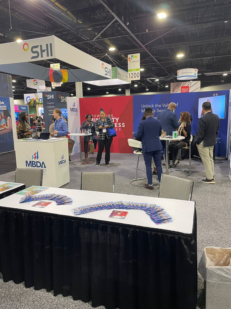 USMBDA's tweet photo. Hey #MEDWeek2024! Come visit us in the exhibit hall at booth #1219. Chat with MBDA staff, fellow entrepreneurs, and learn about our programs and resources that help MBEs grow and thrive. https://t.co/IrkYPJU4Nc