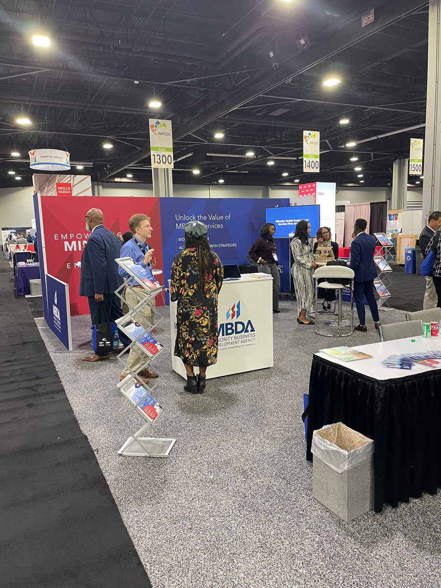 USMBDA's tweet photo. Hey #MEDWeek2024! Come visit us in the exhibit hall at booth #1219. Chat with MBDA staff, fellow entrepreneurs, and learn about our programs and resources that help MBEs grow and thrive. https://t.co/IrkYPJU4Nc
