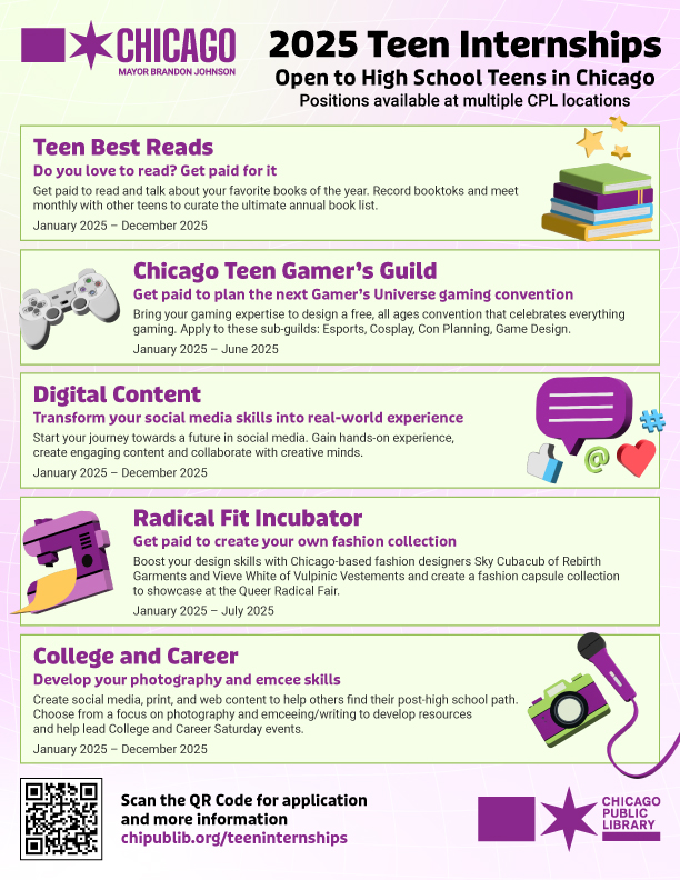 .@Chipublib provides teens with the space and opportunities to build transferable and leadership skills through paid internships - from creating digital content to planning teen-focused events to boosting their design skills. Learn more here: bit.ly/3YwTmpu