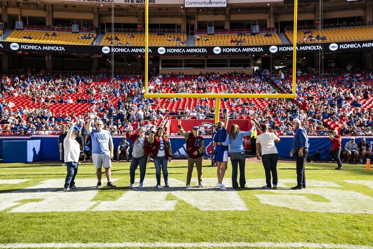 KansasKClub's tweet photo. Proud to celebrate our K Club members who were honored during the Homecoming game last Saturday! 🎉 

Congrats on receiving your 25 and 50-year pins — your legacy continues to inspire the Jayhawk family! 

#RockChalk #KClub #JayhawkPride #KUHomecoming #OnceAJayhawkAlwaysAJayhawk https://t.co/JBXJbY3dJk