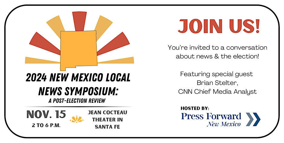 Friday, November 15th in Santa Fe.

Register here: eventbrite.com/e/2024-new-mex…

$50 suggested donation
