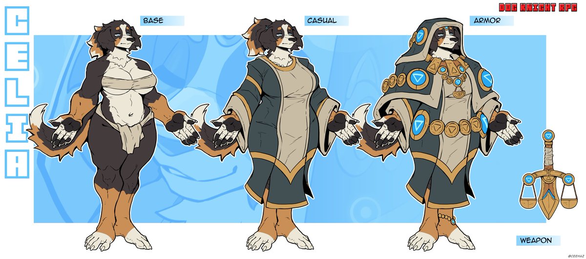 CeeHaz's tweet photo. 🐶Dog Knight RPG Character Sheets 2024
Ori/Nix/Celia https://t.co/0sTIIb2V7j