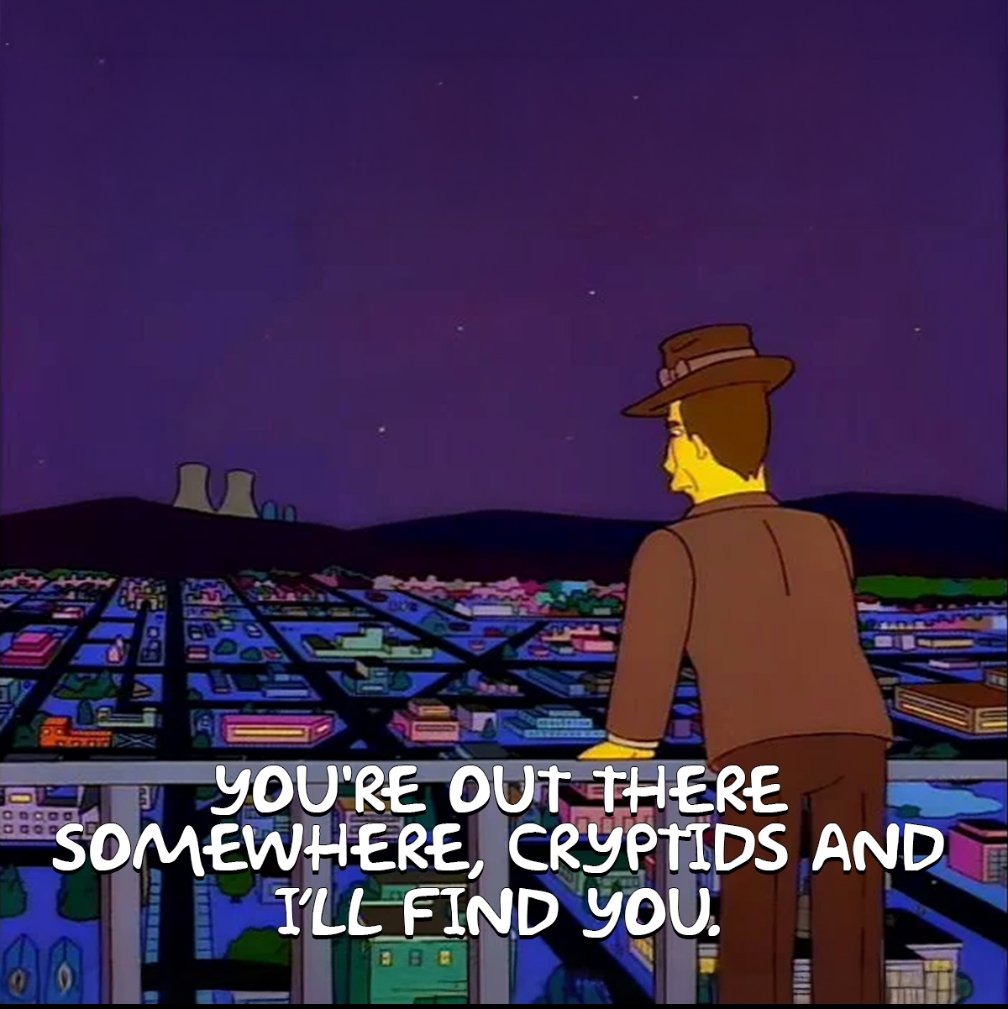 Cryptid Hunter👣🌲
They're out there somewhere...and we're gunna find them so help me god!
#deathsdesignco