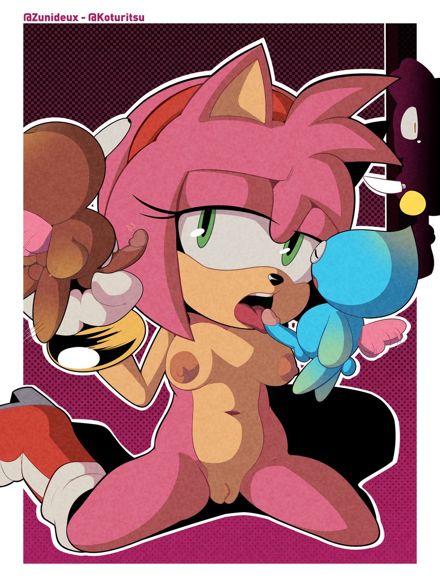 zunideux's tweet photo. Collab with @Koturitsu! If y'all aren't following em already, go check out their GREAT STUFF! 🔥🔥🔥
Amy’s Chao-ing down on Cream's two sweet Chao! 🩷🤎🩵 https://t.co/P4xYzzRg3h