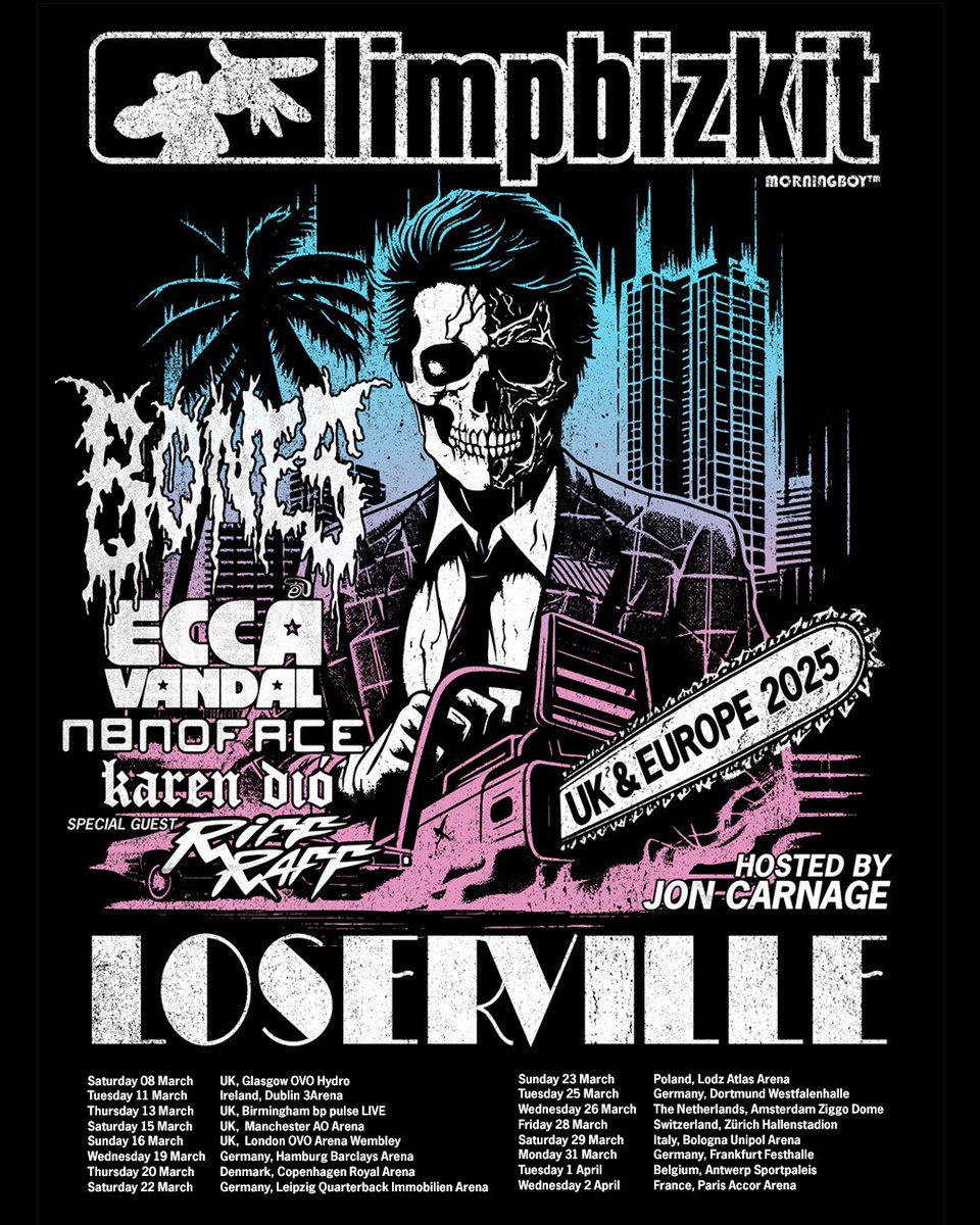 JODYHiGHROLLER's tweet photo. LiMP BiZKiT UK &amp; EUROPE 2025 https://t.co/PlwJkqbQ3l