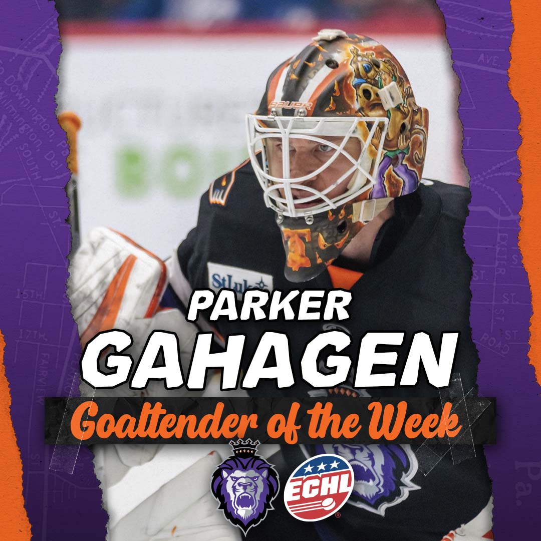 ReadingRoyals's tweet photo. Our very own Parker Gahagen has been named the @ECHL's Warrior Hockey Goaltender of the Week for week one of the season!

This is Gahagen's sixth weekly honor, which is tied for the fifth most in ECHL history. Congrats, Parker! 👏

📰 https://t.co/D9nseeVDyB | #PrideOfPenn https://t.co/ukz57PDrgu