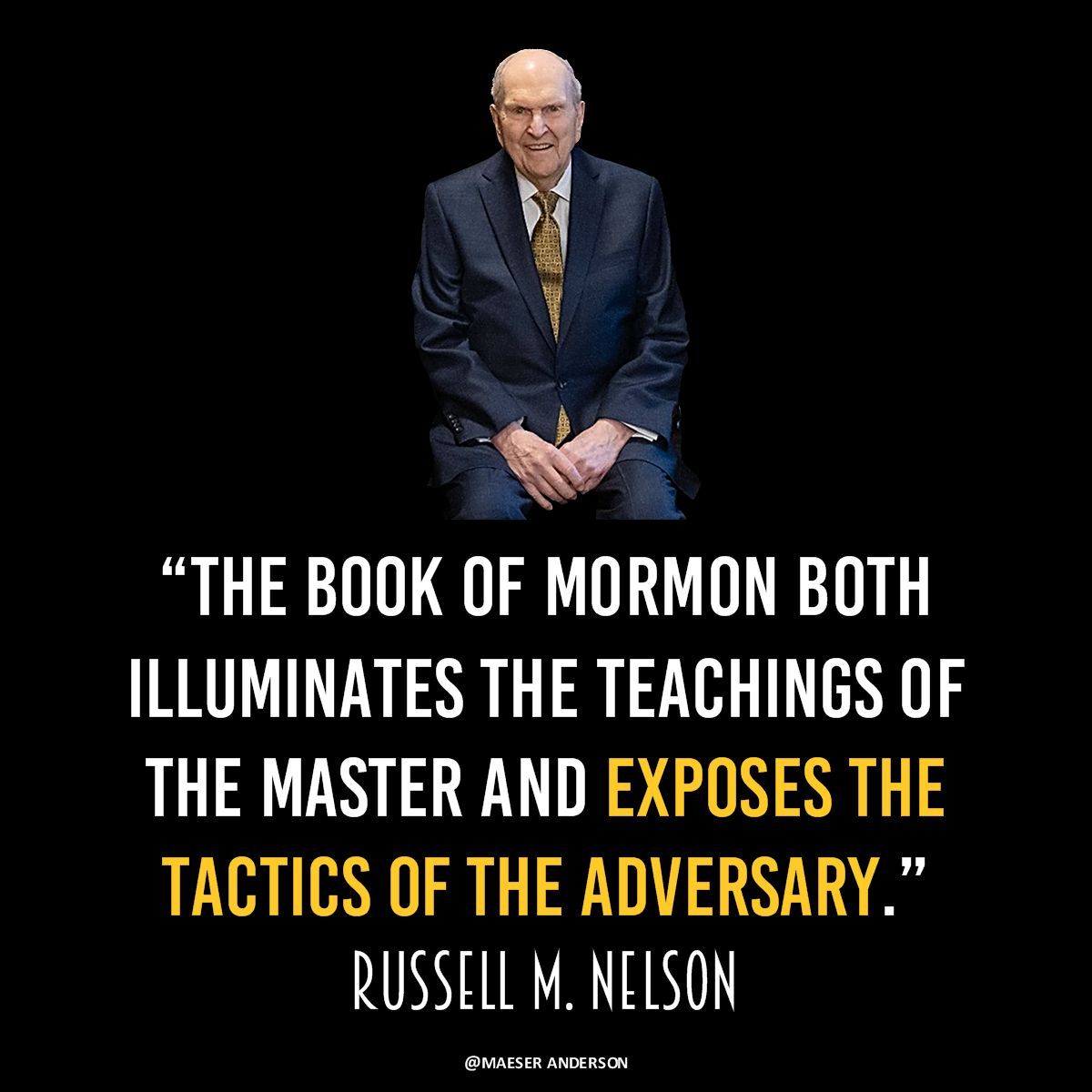 MaeserART's tweet photo. “The Book of Mormon both illuminates the teachings of the Master and exposes the tactics of the adversary.” - Russell M. Nelson
-----
#generalconference #HearHim #JesusChrist #sharegoodness #ComeFollowMe #strivetobe #ldsconf https://t.co/Nw4lU0am9e