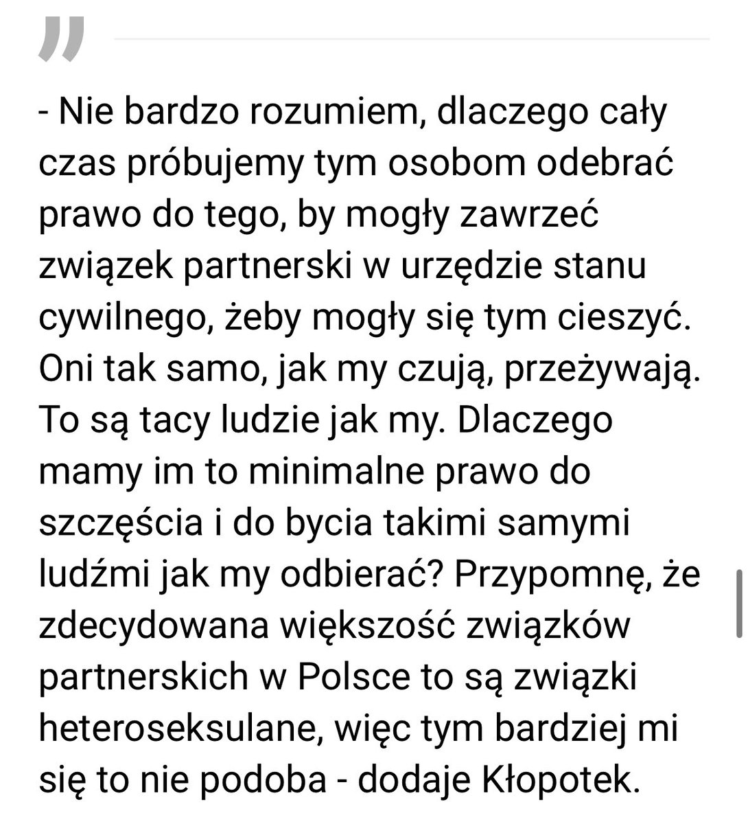 📍PSL na wojnie z koalicjantami o rządowy projekt. Ale nie wszyscy ludowcy to rozumieją. Posłanka Agnieszka Kłopotek mówi <a href="/wirtualnapolska/">Wirtualna Polska</a>: Dlaczego mamy im to minimalne prawo do szczęścia i do bycia takimi samymi ludźmi jak my odbierać?

wiadomosci.wp.pl/psl-na-wojnie-…
