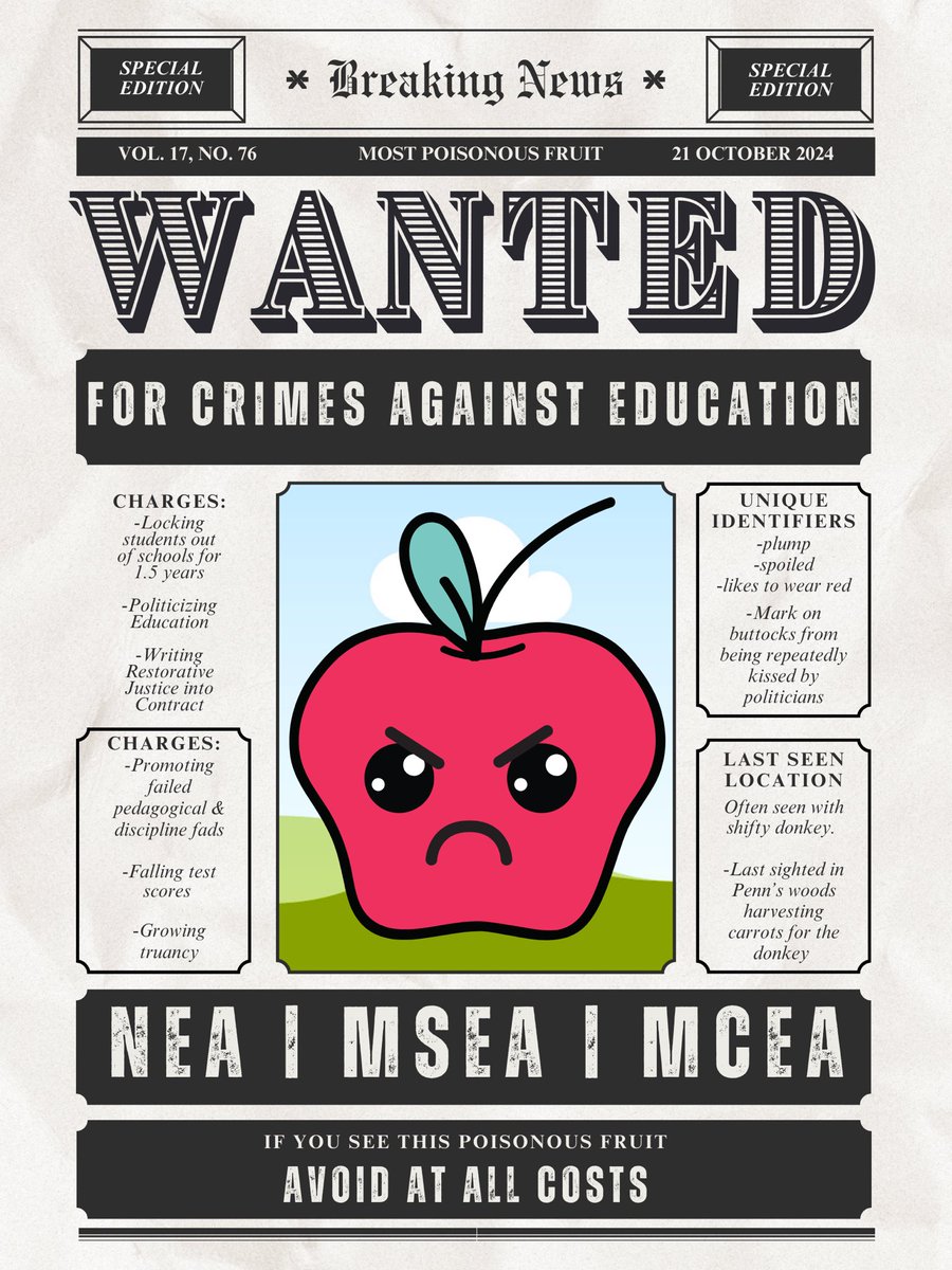 ☠️🍎Malus domestica deficiens             scholarum🍎☠️

‼️Attention parents &amp; grandparents‼️

At the polls you will be given an “Apple ballot” with a list of candidates it claims are “educator approved.” 

🚨Please be aware these candidates are hand picked by an exclusive