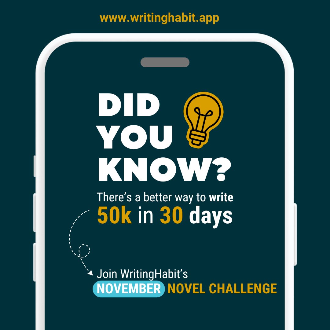 writinghabitapp's tweet photo. 50,000 Words. 30 Days. 1 Story. Are you in? Join WritingHabit’s November Novel Challenge. We’re skipping that *other fall writing challenge 👀 * and doing it our way—community-driven, human-powered, and built by writers for writers. Join us at https://t.co/9NO4Wqf8tB
#amwriting https://t.co/cIysVc54kU
