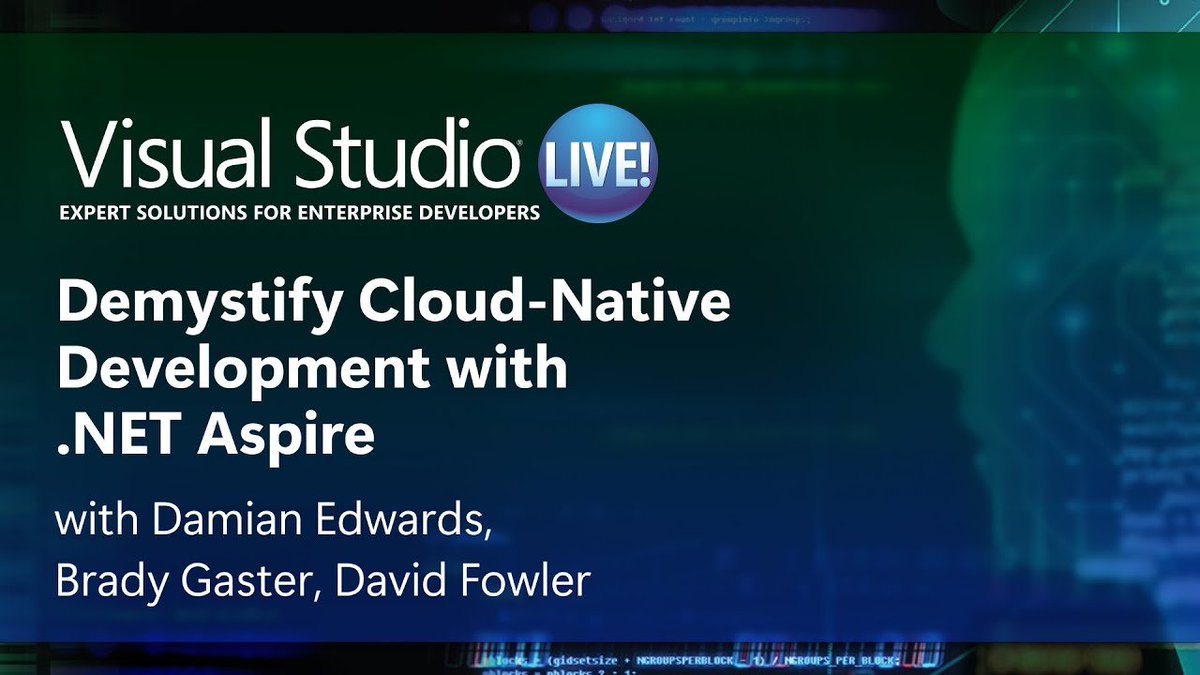 VisualStudio's tweet image. This Visual Studio LIVE session replay explores the core features of .NET Aspire and how it enhances the dev experience for building cloud-native apps: msft.it/6015W6Dbv #VSLIVE #dotNETAspire