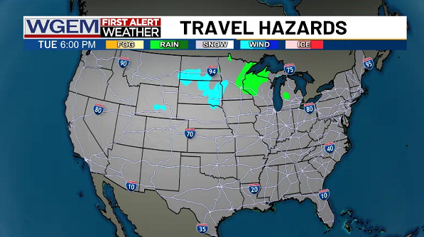 WGEMWeather's tweet photo. On WGEM's First Alert Weather Now we have special travel video that looks at the Tri-States AND the nation! Check it out by using our free WGEM News app, First Alert Weather app, on your smart TV with the WGEM app, and at https://t.co/7tN5MoSeyk https://t.co/gcsK28pvZN