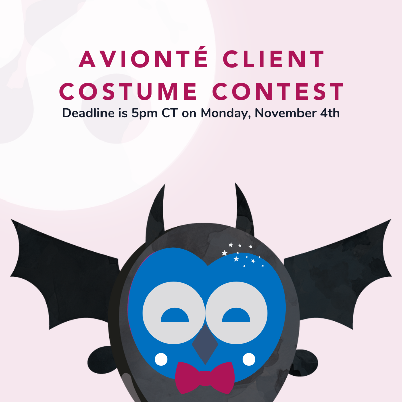Avionté Staffing and Recruiting Software (@avionte) on Twitter photo 📷Attention Avionté clients! Submit your costume photos to our annual client photo contest. 3 winners will be selected & donations will be made to your favorite charity: 1st $300/ 2nd $200/ 3rd $100. Send photos to insights@avionte.com. Charities subject to approval by Avionté. 📷Attention Avionté clients! Submit your costume photos to our annual client photo contest. 3 winners will be selected & donations will be made to your favorite charity: 1st $300/ 2nd $200/ 3rd $100. Send photos to insights@avionte.com. Charities subject to approval by Avionté.