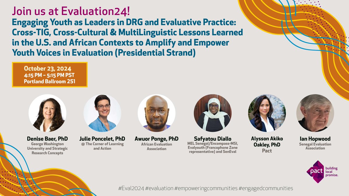 AEA DRG TIG (@aeadrg) on Twitter photo Notable at #AEA24 is the #evaluation @aeadrg Presidential Strand Roundtable 10/23/24 Portland Ballroom 251 4:15 PST w/ <a href="/PoliticsDrB/">Denise Baer</a> Julie Poncelet Awuor Ponge Safyatou Diallo Allysson Oakley & Ian Hopwood in a cross-TIG cross-cultural discussion between <a href="/aeaweb/">Evaluation Headlines</a> & <a href="/tweet_afrea/">African Evaluation Association</a> Notable at #AEA24 is the #evaluation @aeadrg Presidential Strand Roundtable 10/23/24 Portland Ballroom 251 4:15 PST w/ <a href="/PoliticsDrB/">Denise Baer</a> Julie Poncelet Awuor Ponge Safyatou Diallo Allysson Oakley & Ian Hopwood in a cross-TIG cross-cultural discussion between <a href="/aeaweb/">Evaluation Headlines</a> & <a href="/tweet_afrea/">African Evaluation Association</a>