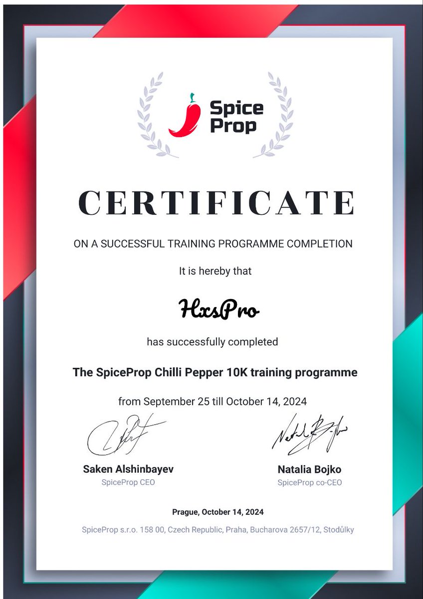 HxsPro's tweet photo. The other day another funded account got 10k Euros, in the European prop Spiceprop

In general, they often have interesting but short promotions, you need to have time to grab).
And on my promo code for the first Challenge give 12% discount)))
Promo: HXS12
#spiceprop
#forex https://t.co/lEuaW8bzsj