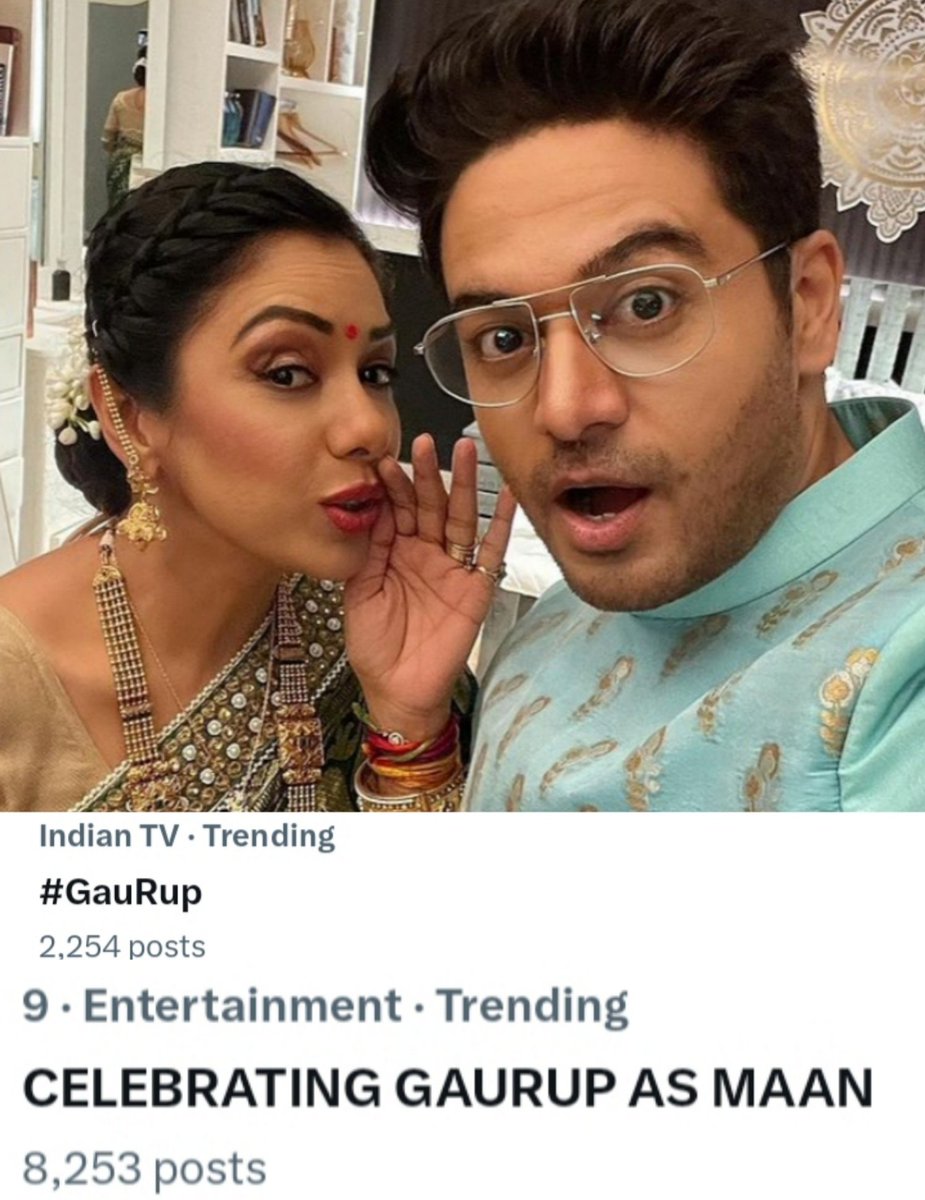 newghjjv's tweet photo. Yayy trending 🔥🔥🔥🔥 My #GauRup and 
CLEBRATING GAURUP AS MAAN 
#MaAn #Anu #Anuj
 #GauravKhanna #RupaliGanguly https://t.co/ZSy87zgph1
