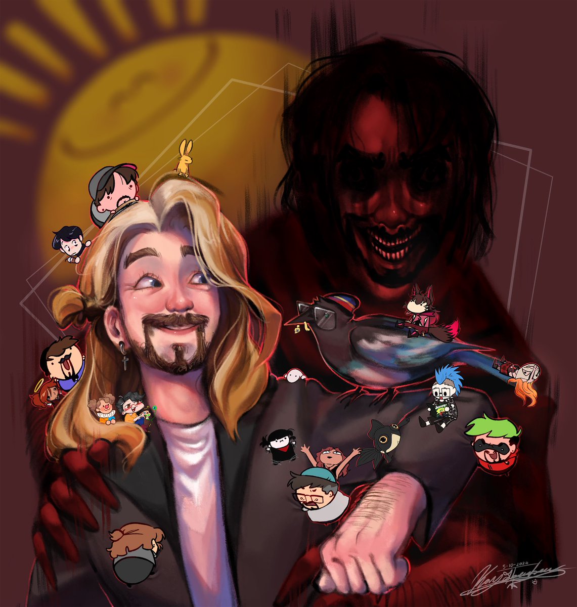 A very last minute side project for NYCC that was supposed to be gifted to <a href="/Jacksepticeye/">Jacksepticeye</a> &amp; <a href="/TurquoiseMagpie/">Turquoise Magpie - Neighbourhood Cryptid (∴)</a> ✨
But it was still fun to make it with everyone :D
#ALTRverse #Septicart