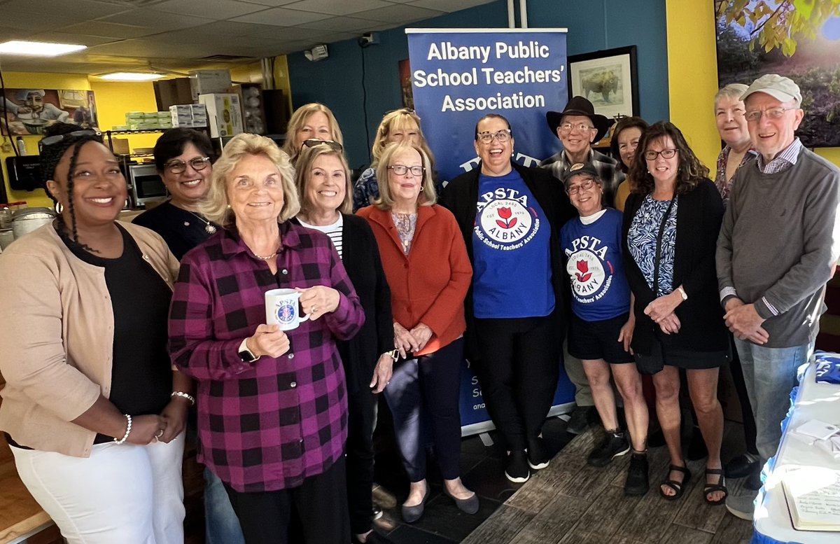 apsta_albany's tweet photo. What a delight to host our APSTA retirees this morning on this inaugural @nysut Retiree Recognition Day! It was so wonderful to see everyone’s smiling faces and honor them for their continued service to #APSTA. @LauraFranz12 @albanyschools @NYSUT2VP @MelindaJPerson https://t.co/uBPoqwfjBC