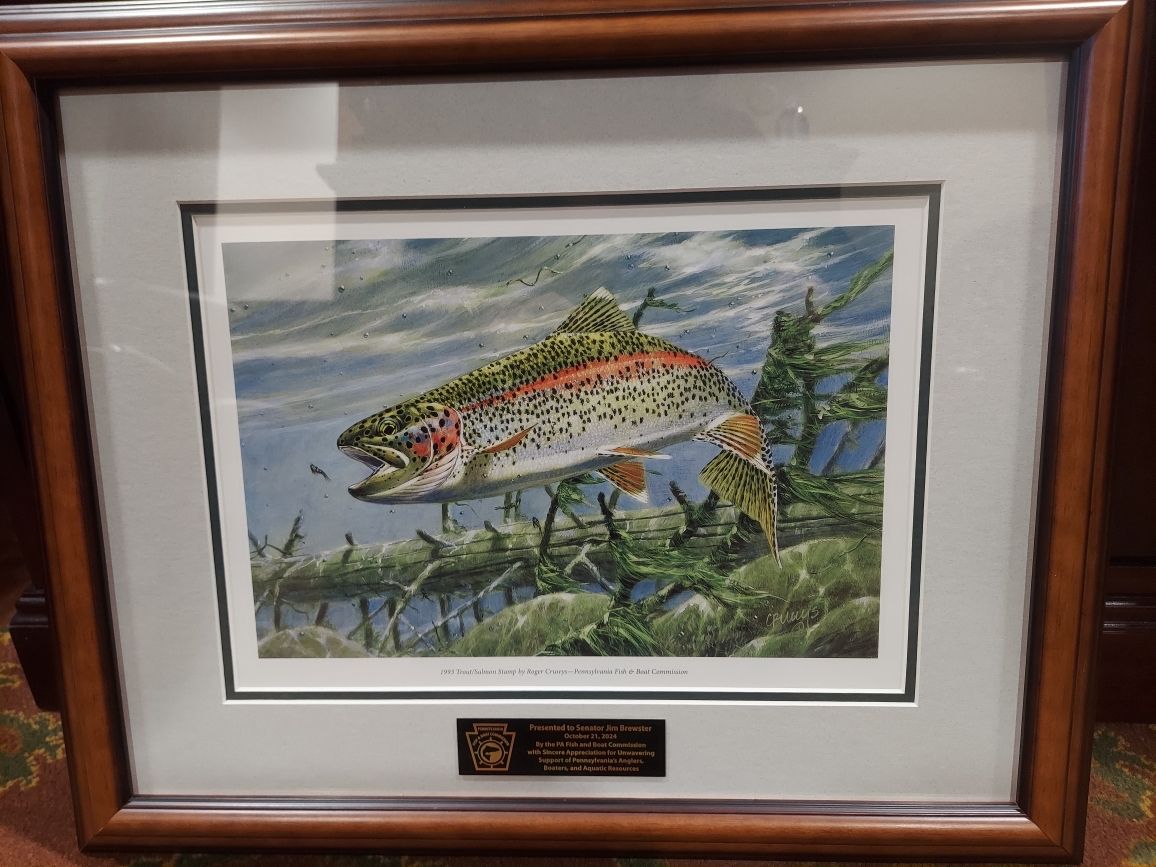 Thanks to the @PAFishandBoat Commission for the award during their quarterly meeting today for my “unwavering support of Pennsylvania's anglers, boaters, and aquatic resources.”

It has been an honor to be Chairman of the PA Senate Game &amp; Fisheries Committee.