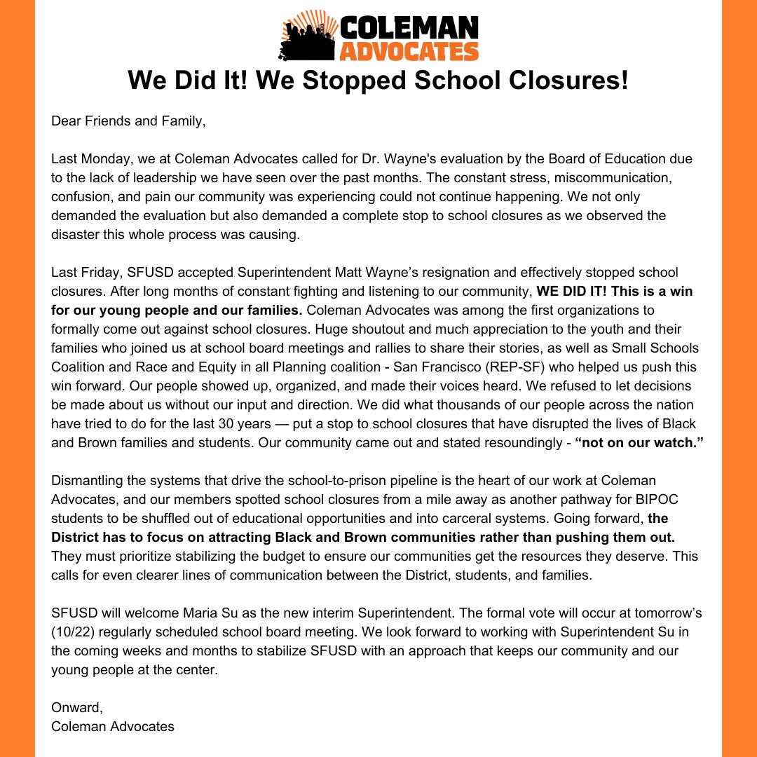 Coleman Advocates tweet media