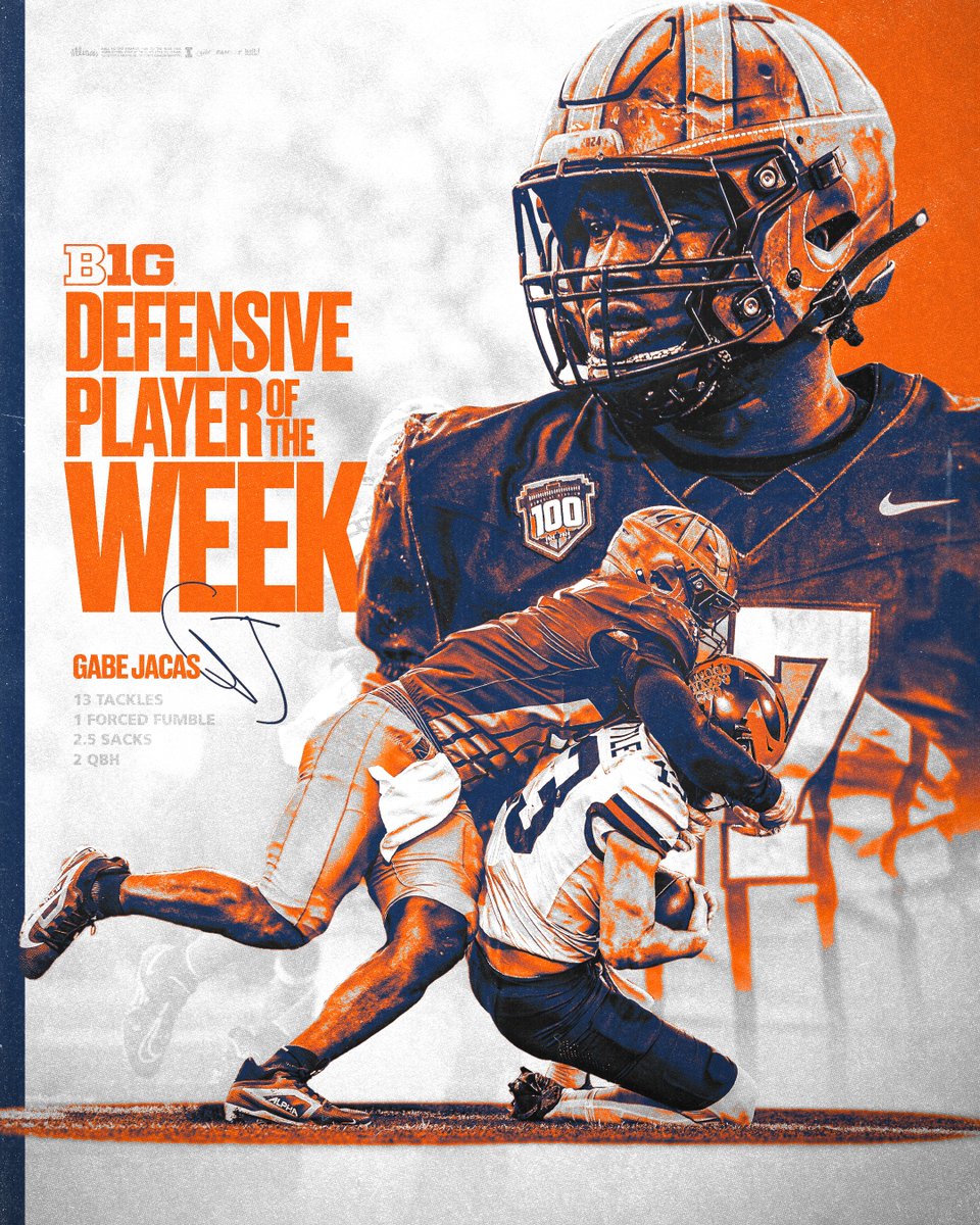 Big Ten Defensive Player of the Week

<a href="/Gabeosama/">Gabriel Jacas</a>

#Illini // #HTTO // #famILLy