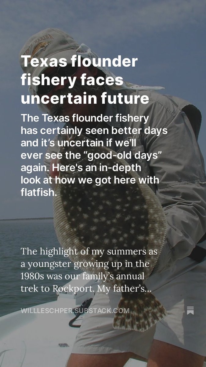 TXOutdoorDigest's tweet photo. The Texas flounder fishery has certainly seen better days and it’s uncertain if we’ll ever see the “good-old days” again. Here's an in-depth look at how we got here with flatfish.

https://t.co/6y7LtSZnhq https://t.co/jbVb1K0av2