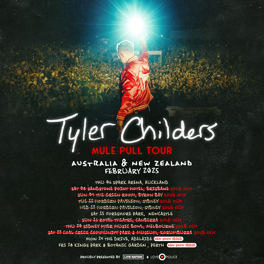 TTChilders's tweet image. We’re adding shows in Perth and Adelaide to the Australia & New Zealand Mule Pull Tour 2025!
Pre-sale starts on Wednesday, October 23rd at noon local time. Sign up at the link in bio to receive the pre-sale code and a reminder so you don’t miss it!
tylerchildersmusic.com/pages/tour-dat…