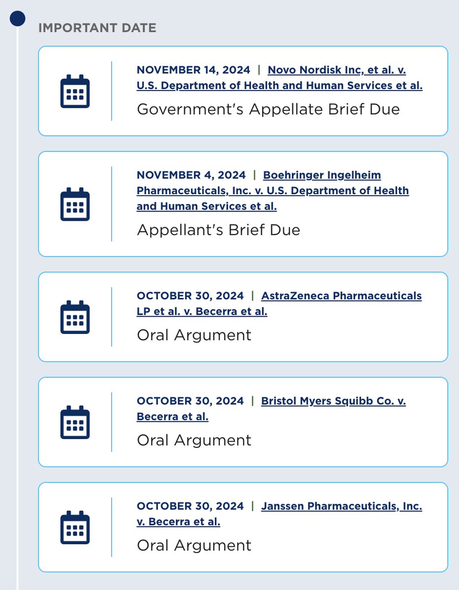 Zach Baron (@zbaron) on Twitter photo Fresh off another loss on Friday for the Rx industry in legal campaign to thwart implementation of Medicare drug negotiation program, Novartis quickly moves to appeal decision. Oral argument already scheduled next week in other 3rd Circuit appeals. litigationtracker.law.georgetown.edu/litigation/nov… Fresh off another loss on Friday for the Rx industry in legal campaign to thwart implementation of Medicare drug negotiation program, Novartis quickly moves to appeal decision. Oral argument already scheduled next week in other 3rd Circuit appeals. litigationtracker.law.georgetown.edu/litigation/nov…